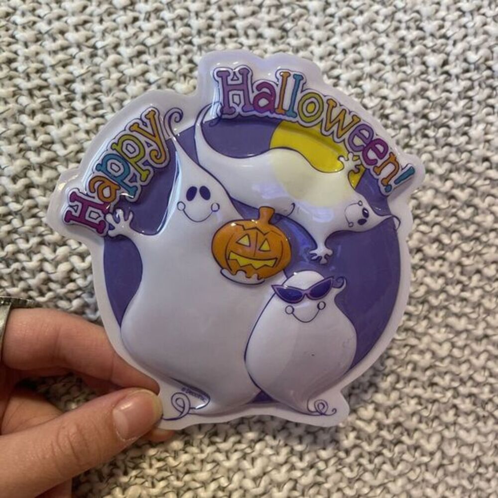 Vintage 3D‎ Ghost Jack O Lantern Flying Happy Halloween Cake Topper Decor